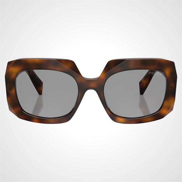 New PRADA Sunglasses Brown Juniper Tortoise Gray Lens Square - Picture 2 of 6
